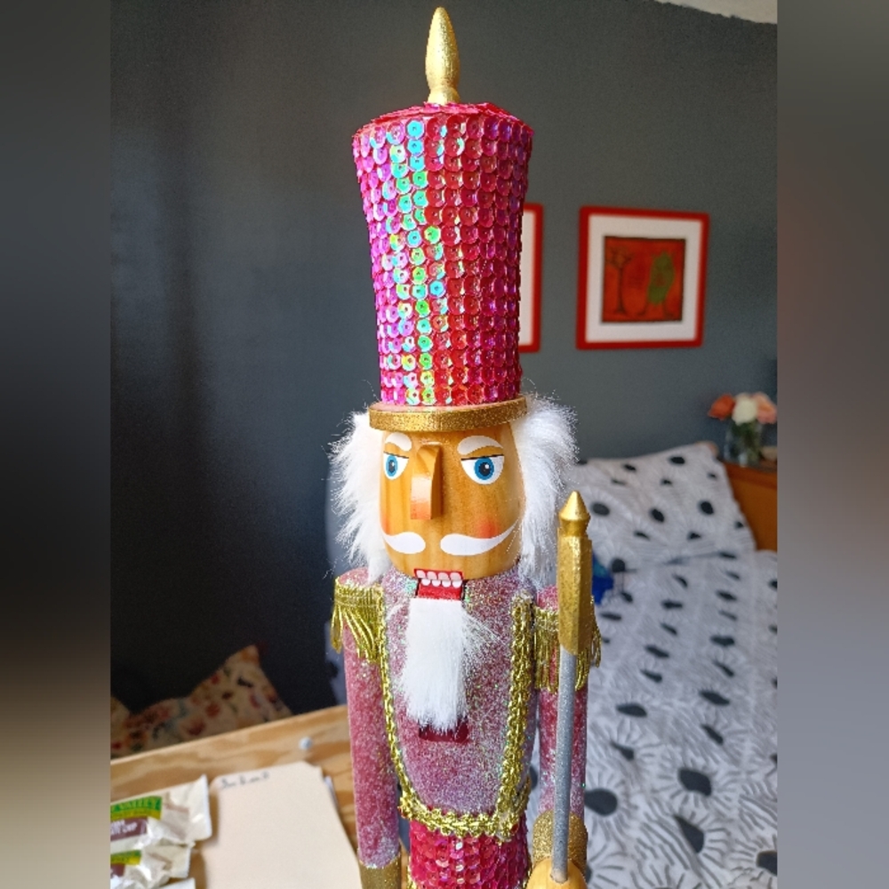 Colorful Sequined Christmas  Nutcracker Decor